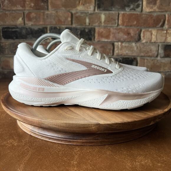 Brooks Adrenaline GTS 24 Supportive Women's 10 Rose Gold White Running Shoes - Picture 9 of 16